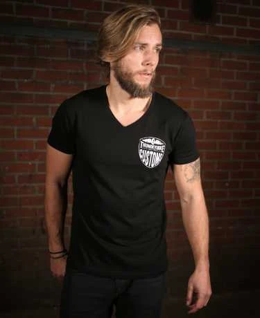 Thunderbike V-Neck T-Shirt New Custom Schwarz 5 Thunderbike V-Neck T-Shirt New Custom Schwarz – Bild 3