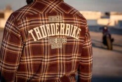 Thunderbike Herren Flanellhemd Karo Cherry/honey -Motorradzubehör 19 32 1197v 41