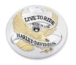 Harley Davidson Luftfilter-Zierblende Live To Ride Gold