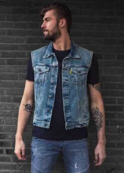 Motorcycle Storehouse Denim Weste Stonewashed Blau 7 Motorcycle Storehouse Denim Weste Stonewashed Blau -Motorradzubehör 300070v 3