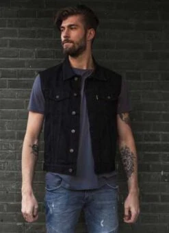 Motorcycle Storehouse Denim Weste Schwarz -Motorradzubehör 300074v 3