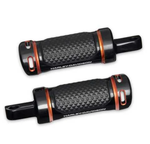 Harley Davidson Adversary Highway-Fußrasten Schwarz/orange 3 Harley Davidson Adversary Highway-Fußrasten Schwarz/orange