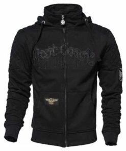 West Coast Choppers Zip Hoodie Por Vida Aramid Schwarz