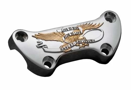 Harley Davidson Lenkerklemmstück Live To Ride Gold 3 Harley Davidson Lenkerklemmstück Live To Ride Gold