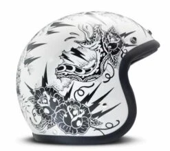 DMD Vintage Jethelm ECE Thunderstruck Weiß/schwarz