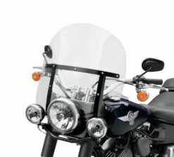 Harley Davidson Abnehmbare King-Size Windschutzscheibe 18" Leicht Getönt & Schwarze Streben