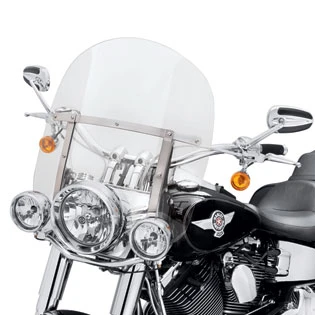 Harley Davidson Abnehmbare King-Size Windschutzscheibe 18" Klar & Polierte Streben 3 Harley Davidson Abnehmbare King-Size Windschutzscheibe 18" Klar & Polierte Streben