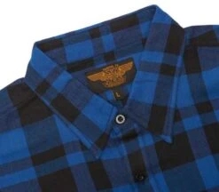 West Coast Choppers La Bomba Herringbone Flannel Hemd Blau/schwarz -Motorradzubehör 588633v 41