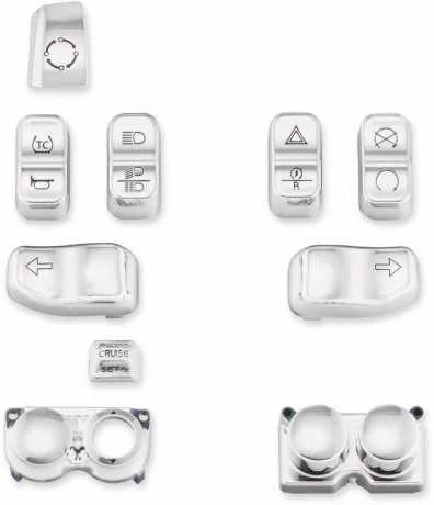 Harley Davidson Switch Cap Schalterkappen Kit Chrom 3 Harley Davidson Switch Cap Schalterkappen Kit Chrom