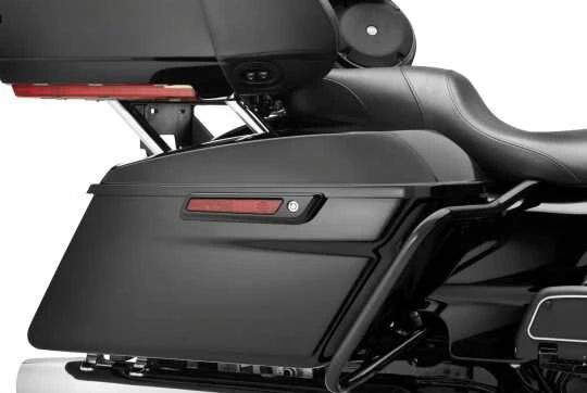 Harley Davidson Satteltaschen-Scharnierabdeckungen & Verschlüsse, Schwarz 4 Harley Davidson Satteltaschen-Scharnierabdeckungen & Verschlüsse, Schwarz – Bild 2