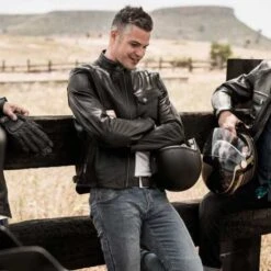 By City Brooklyn Lederjacke Schwarz -Motorradzubehör 919602v 52