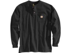 Carhartt Heavyweight Longsleeve Henley Pocket Schwarz