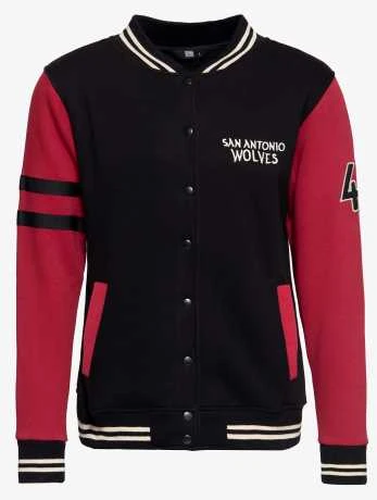 King Kerosin San Antonio Volves College Jacke Schwarz/rot 3 King Kerosin San Antonio Volves College Jacke Schwarz/rot