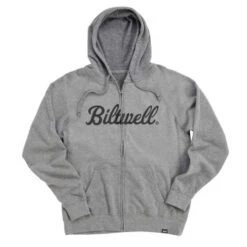 Biltwell Script Zip Hoodie Dunkelgrau