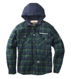 West Coast Choppers Sherpa Lined Flannel Jacke Blau/grün