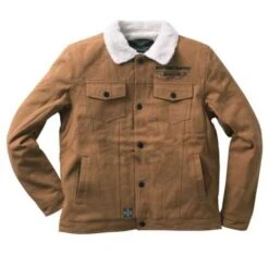 West Coast Choppers Sherpa Lined Canvas Jacke Braun