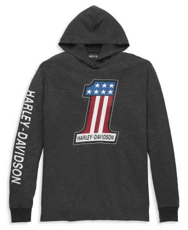 Harley-Davidson Hoodie #1 Race Slub Schwarz 3 Harley-Davidson Hoodie #1 Race Slub Schwarz