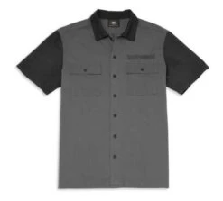 Harley-Davidson Kurzarmhemd Mechanics Colorblock Grau/schwarz