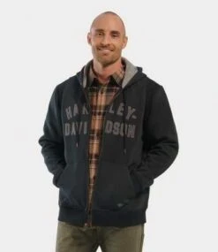 Harley-Davidson Zip Hoodie Staple Schwarz -Motorradzubehör 96018 23vm 32