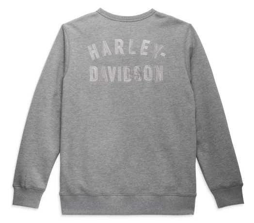 Harley-Davidson Sweatshirt Staple Bestickt Grau Meliert 4 Harley-Davidson Sweatshirt Staple Bestickt Grau Meliert – Bild 2