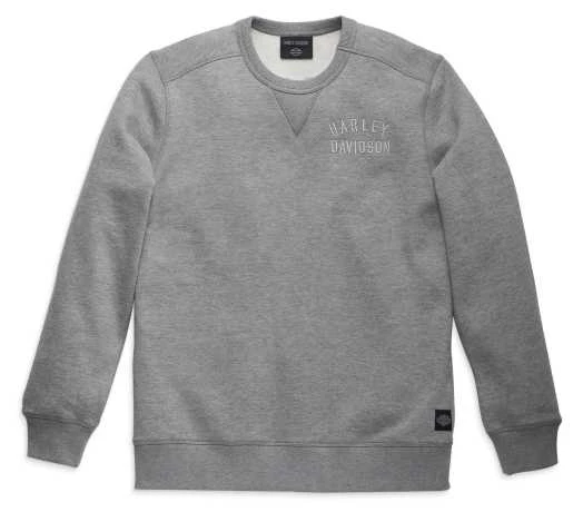 Harley-Davidson Sweatshirt Staple Bestickt Grau Meliert 3 Harley-Davidson Sweatshirt Staple Bestickt Grau Meliert