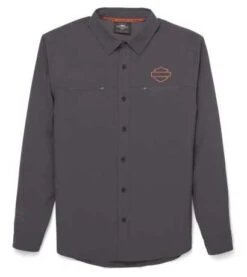 Harley-Davidson Performance Hemd Mit Mesh Einsatz Grau