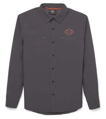 Harley-Davidson Performance Hemd Mit Mesh Einsatz Grau 3 Harley-Davidson Performance Hemd Mit Mesh Einsatz Grau