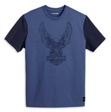Harley-Davidson T-Shirt Road Captain Colorblock Blau 3 Harley-Davidson T-Shirt Road Captain Colorblock Blau