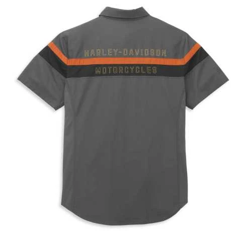 Harley-Davidson Performance Kurzarmhemd Stretch Side Grau 4 Harley-Davidson Performance Kurzarmhemd Stretch Side Grau – Bild 2