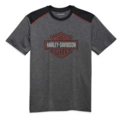 Harley-Davidson T-Shirt Bar & Shield Performance Grau/schwarz