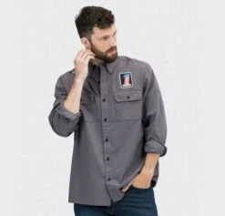 Harley-Davidson Hemd Block Font Solid Mechanics Grau -Motorradzubehör 96070 22vm 31