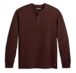 Harley-Davidson Henley Shirt Rally Racer Braun