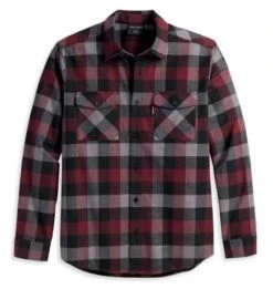 Harley-Davidson Hemd Essence Karo Rot/grau
