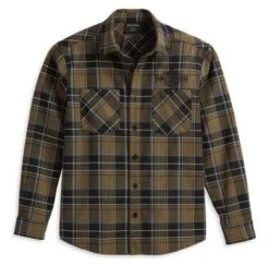 Harley-Davidson Hemd Staple Oliv Kariert