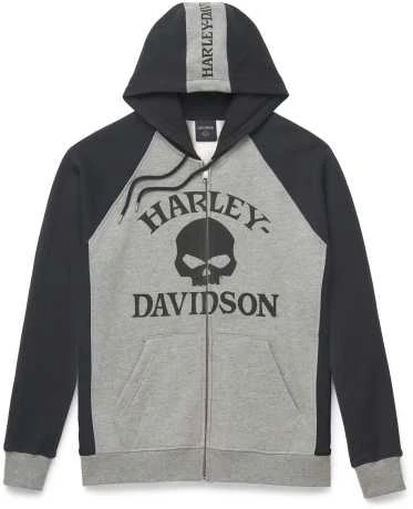Harley-Davidson Zip Hoodie Willie G Skull Colorblock Schwarz/grau 3 Harley-Davidson Zip Hoodie Willie G Skull Colorblock Schwarz/grau