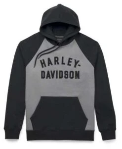 Harley-Davidson Hoodie Classic Staple Raglan Colorblock Grau