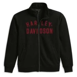 Harley-Davidson Zip Sweater Staple Thermal Sherpa Schwarz