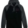 Harley-Davidson Hooded Raglan Henley Staple Schwarz/grau -Motorradzubehör 96327 23vm f1