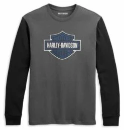 Harley-Davidson Longsleeve Contrast Sleeve Grau/schwarz