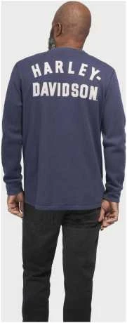 Harley-Davidson Thermal Henley Bar & Shield Blau 5 Harley-Davidson Thermal Henley Bar & Shield Blau – Bild 3