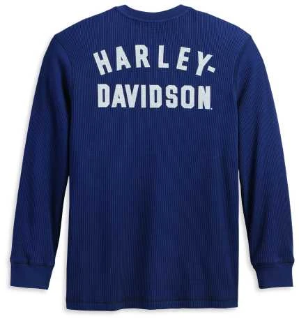 Harley-Davidson Thermal Henley Bar & Shield Blau 4 Harley-Davidson Thermal Henley Bar & Shield Blau – Bild 2
