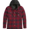 Harley-Davidson Hooded Shirt Onwards Karo Rot/grau