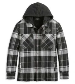Harley-Davidson Hemdjacke Up North Sherpa Flannel Schwarz/grau