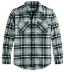 Harley-Davidson Hemd Milwaukee Grau Kariert