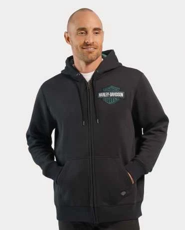 Harley-Davidson Zip Hoodie Bar & Shield Revolution Schwarz 5 Harley-Davidson Zip Hoodie Bar & Shield Revolution Schwarz – Bild 3