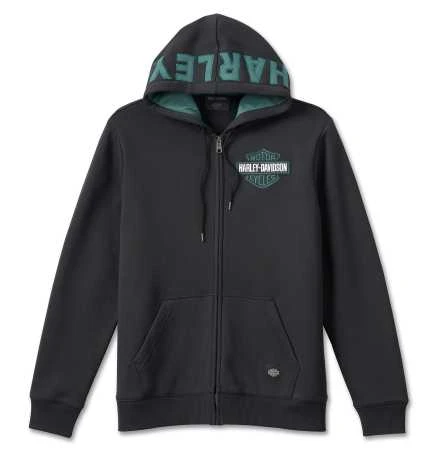 Harley-Davidson Zip Hoodie Bar & Shield Revolution Schwarz 3 Harley-Davidson Zip Hoodie Bar & Shield Revolution Schwarz