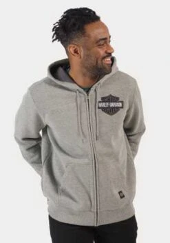 Harley-Davidson Zip Hoodie Bar & Shield Revolution Grau 8 Harley-Davidson Zip Hoodie Bar & Shield Revolution Grau -Motorradzubehör 96535 23vm 31