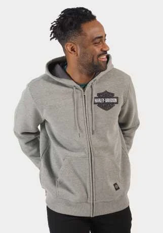 Harley-Davidson Zip Hoodie Bar & Shield Revolution Grau 5 Harley-Davidson Zip Hoodie Bar & Shield Revolution Grau – Bild 3