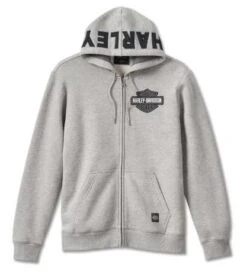 Harley-Davidson Zip Hoodie Bar & Shield Revolution Grau