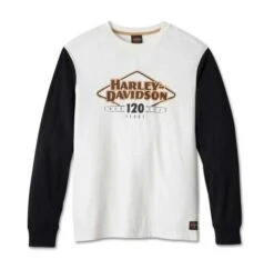 Harley-Davidson Longsleeve 120th Anniversary Colorblock Weiß/schwarz